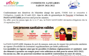 Infos sur le réglementation pour le pass sanitaire