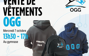 Vente des vêtements OGG au gymnase ce mercredi 7 octobre